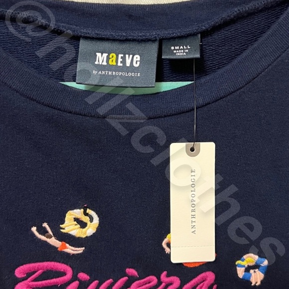 Anthropologie Maeve Riviera Embroidered Tee NWT - Picture 7 of 14